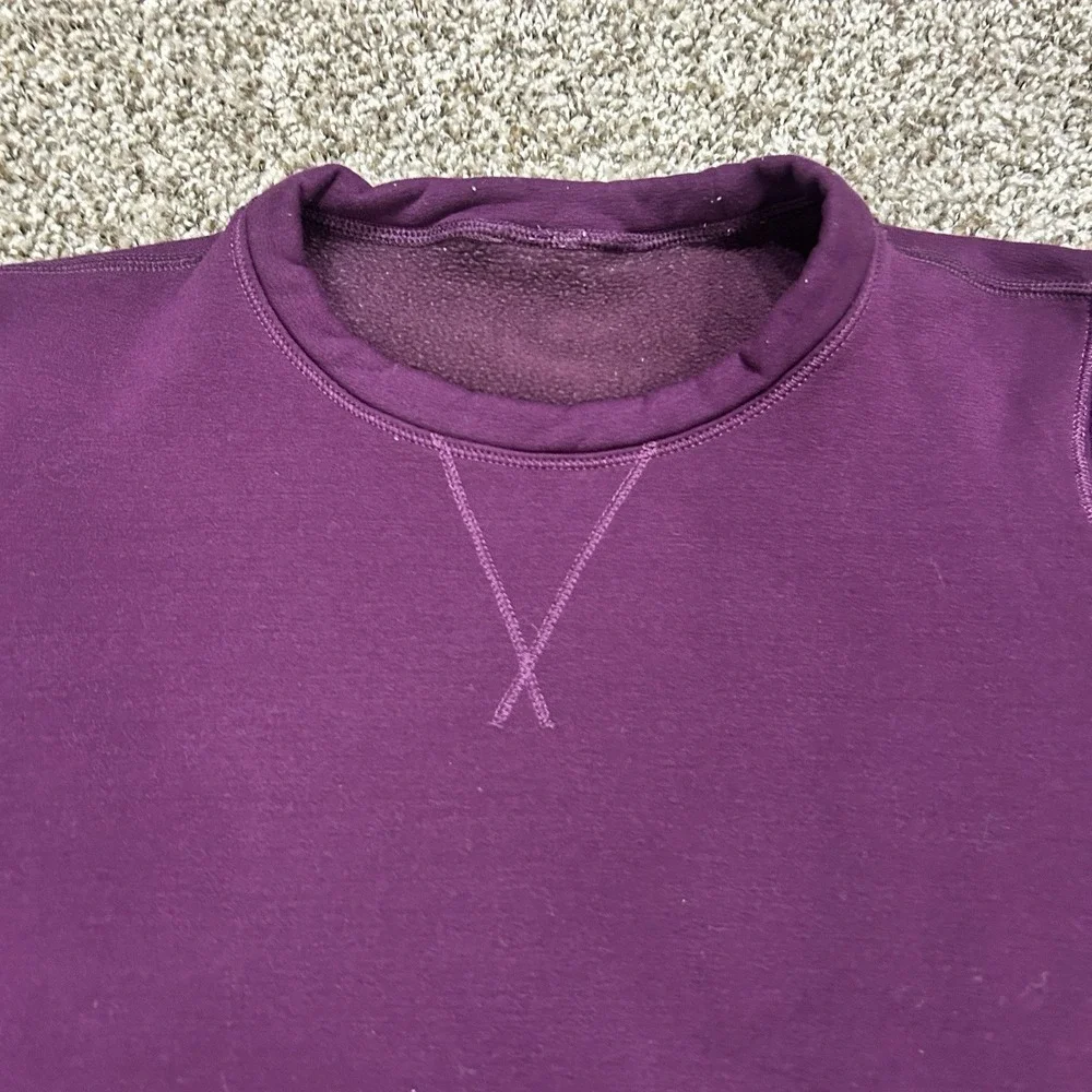 Lululemon Bordeaux Drama Cassis Burgundy Neoprene Fleece Pullover Crew Size 8